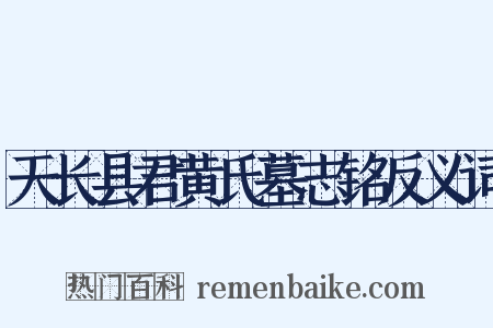 天长县君黄氏墓志铭反义词是什么意思的图片